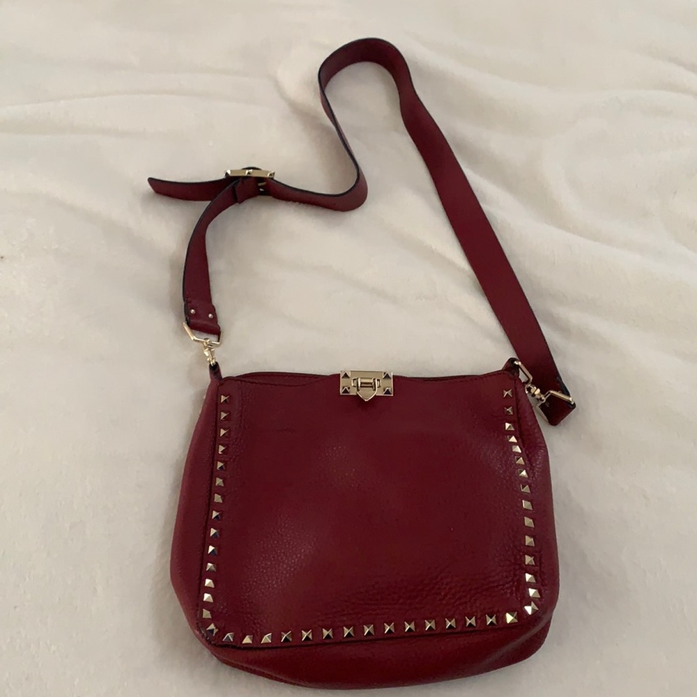 Cranberry/Red Valentino rock stud crossbody bag